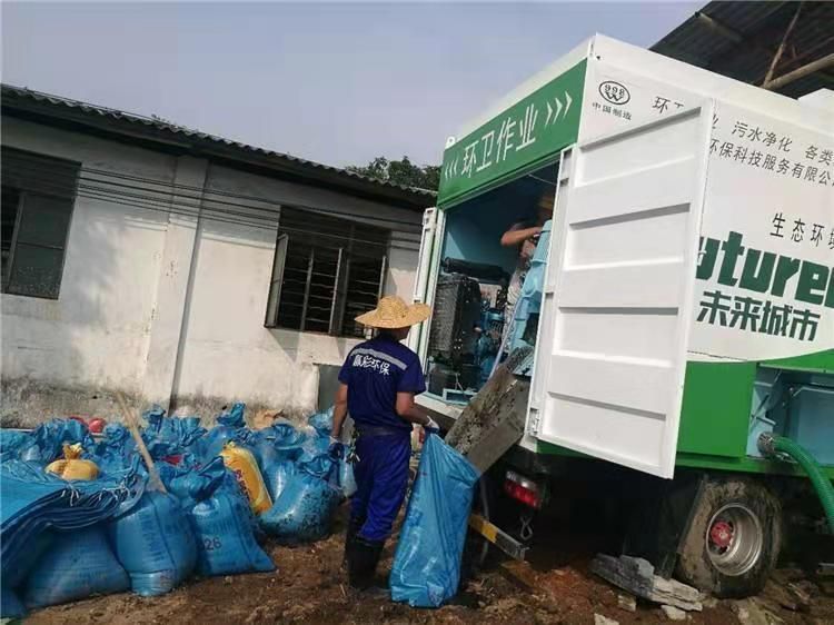 河口工业污泥压干处理